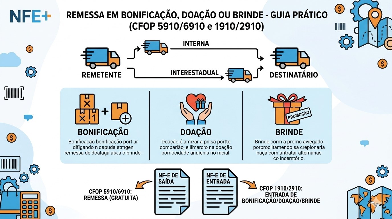 Empresa embalando mercadorias enviadas como brinde para cliente de outro estado com CFOP 6910